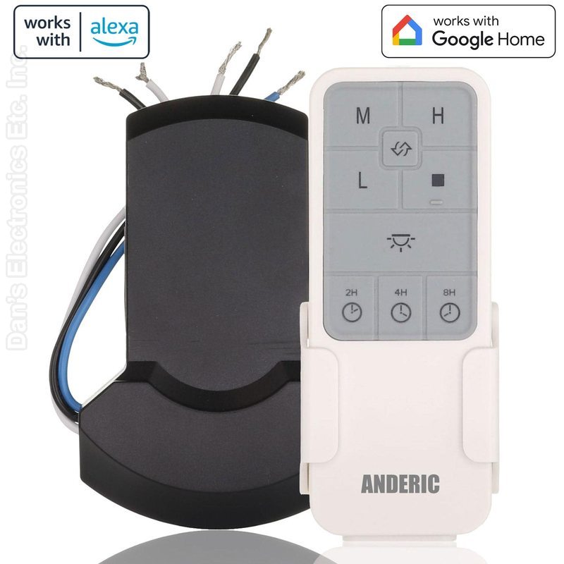 Harbor Breeze 4L000013680 Remote and Receiver Kit for Elmhurst 52-in Ceiling Fan | FansIO App & Voice Control - 2AQZU-18007-Substitute KIT (Anderic UC7235T4)