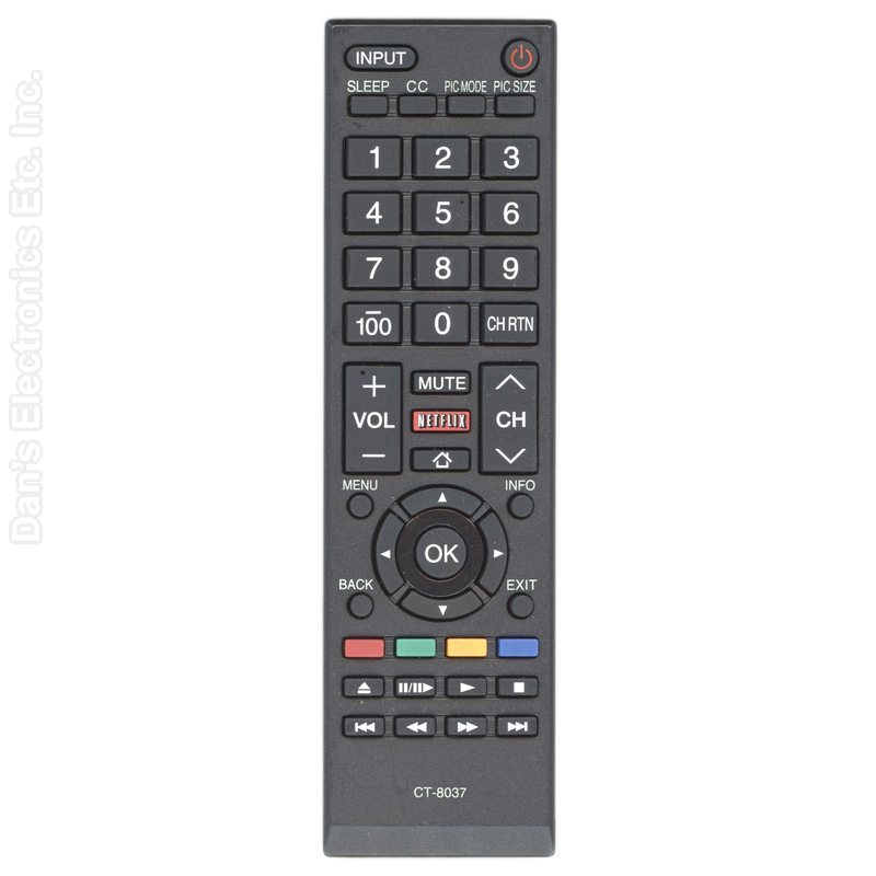 Toshiba CT-8037 Smart TV Remote Control | Netflix - 75037885-Substitute (Anderic CT8037)