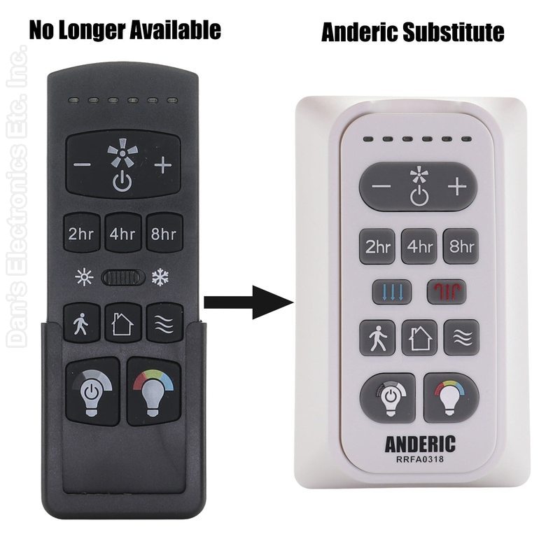 Harbor Breeze FA0198 Ceiling Fan Remote Control | Arbormere 60-in  | 4L000016210, A25-FA0198A-Substitute (RRFA0318)