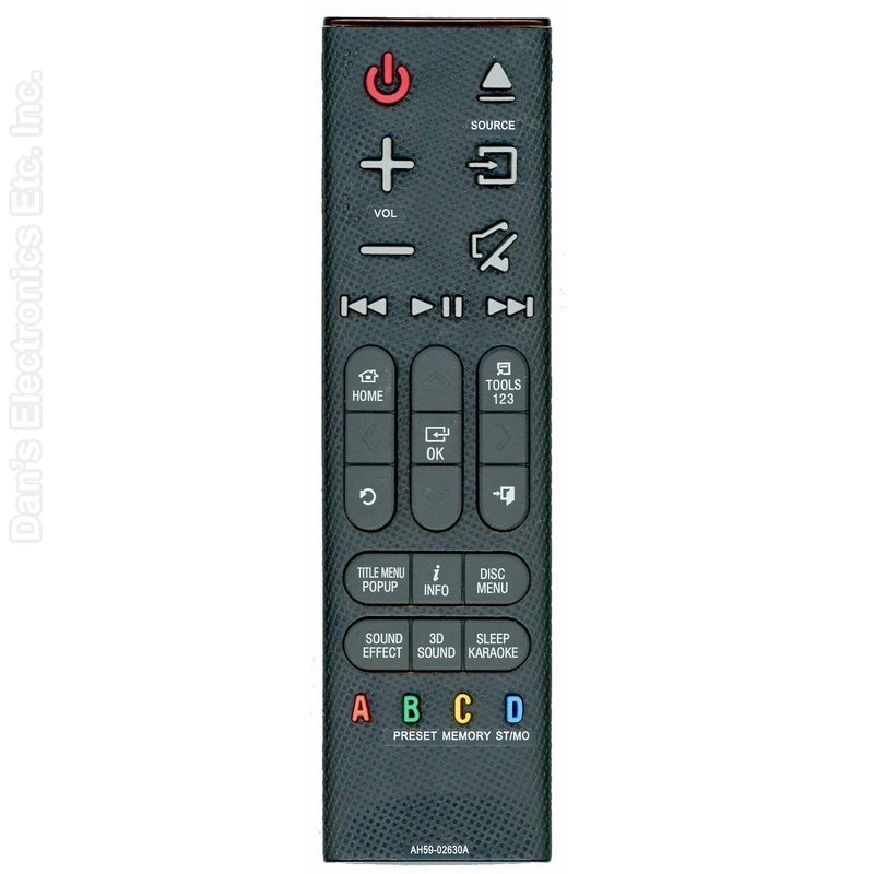 Samsung AH59-02630A Home Theater Remote Control - AH5902630A-Substitute