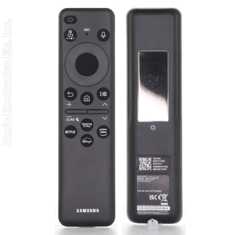Samsung BN59-01454A / TM2365E Eco-Smart Solar TV Remote Control | QLED | HDR | UHD | 4K | Full Sun Outdoor | 2023 | Voice | Solar - BN5901454A-Substitute (BN59-01455A)