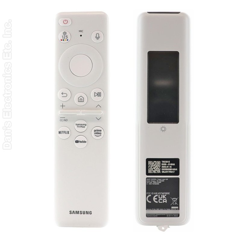 Samsung BN59-01494A / TM2361E Eco Smart TV Remote Control | White | Solar Cell | RF and IR | The Frame | 2023 - BN5901494A
