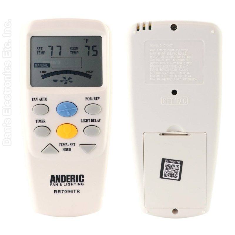 Hampton Bay CHQ7096T Thermostatic with Reverse Ceiling Fan Remote Control | CHQ8BT7096T-Substitute (RR7096TR)