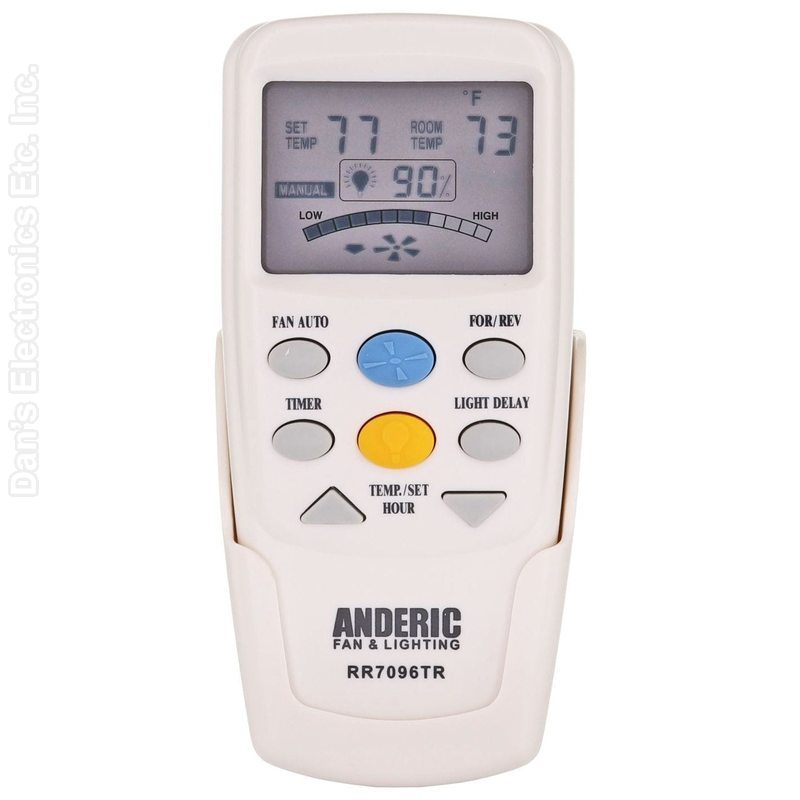 Hampton Bay CHQ8BT7096T Ceiling Fan Remote Control | With Reverse Button | Thermostatic | LCD Temp Display - CHQ8BT7096T-Substitute (RR7096TR)