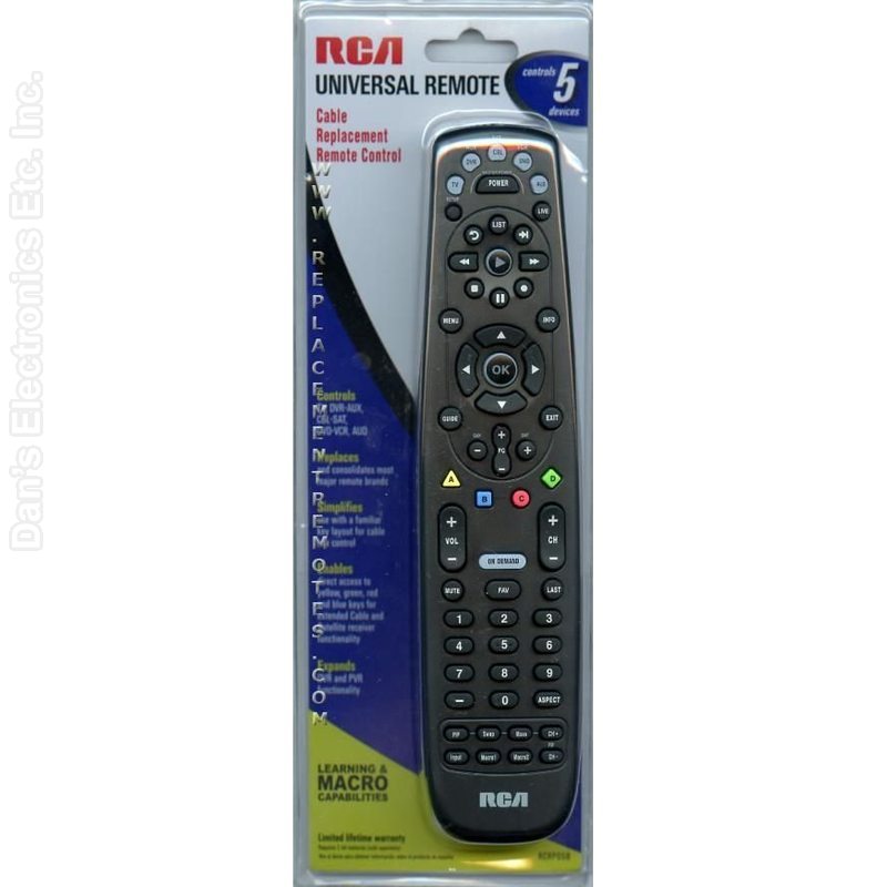 RCA RCRP05B 5-Device Universal Remote Control-Original