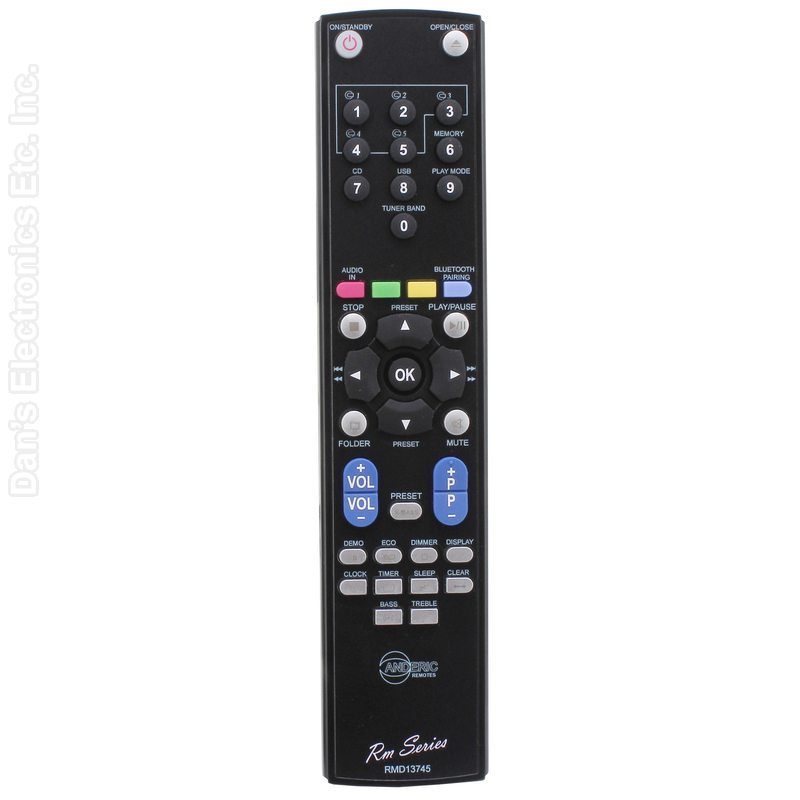 Sharp RRMCGA409AWSA Micro Component System Audio Remote Control | IR - RRMCGA409AWSA-Substitute (Anderic RMD13745)