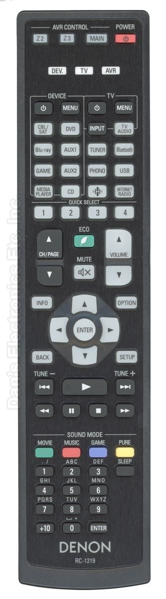 DENON RC1219 Audio/Video Receiver Receiver Remote Control