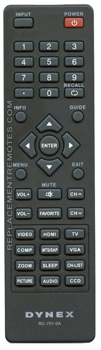 Dynex RC7010A TV TV Remote Control