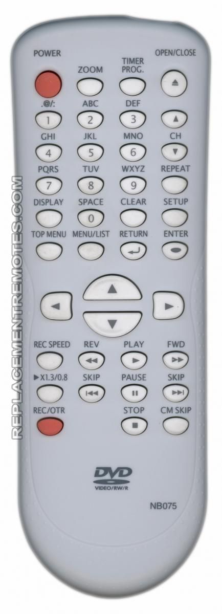FUNAI NB075 DVD Recorder (DVDR) DVDR Remote Control