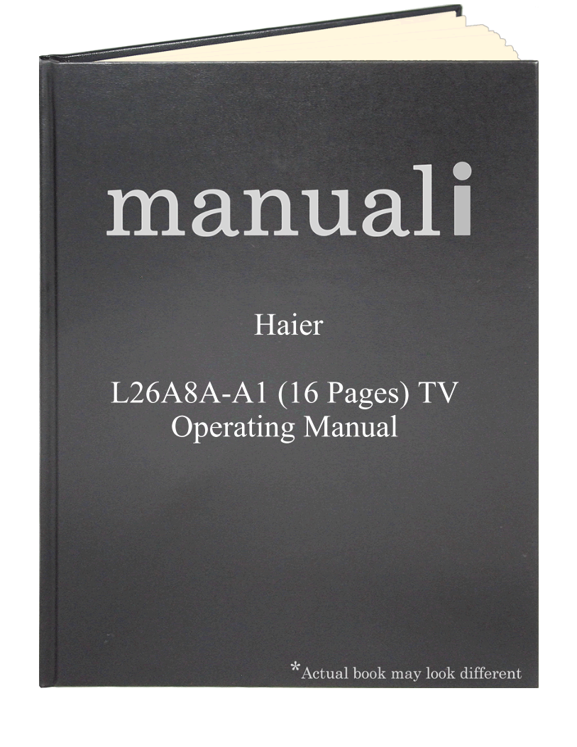 Haier L26A8A-A1 (16 pages) TV Operating Manual