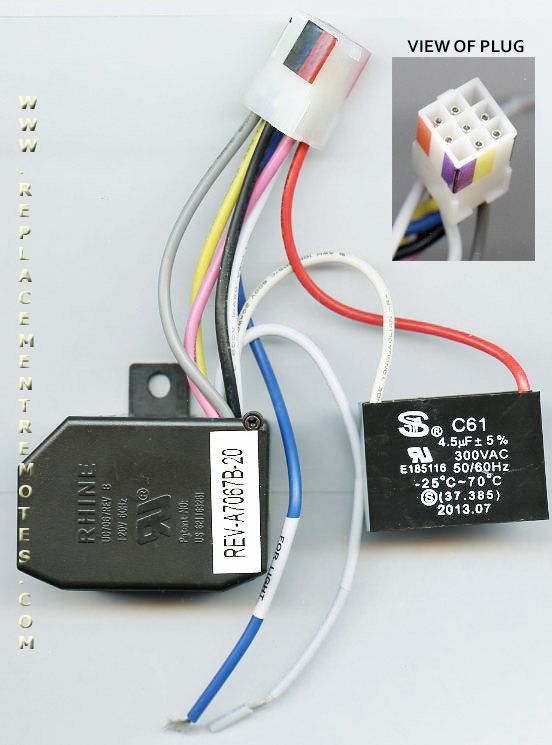 Buy ANDERIC UC7067REVB Replacement Ceiling Fan Receiver ... hampton bay fan motor wiring diagram 