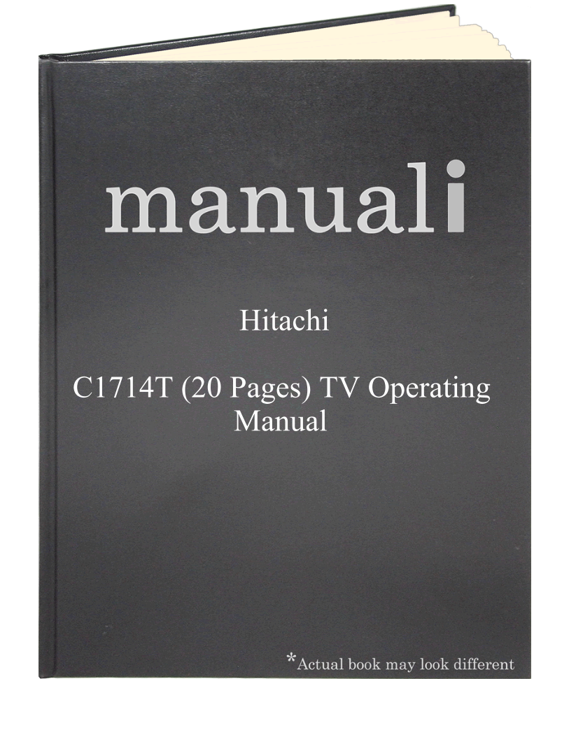 Hitachi C1714T (20 pages) TV Operating Manual