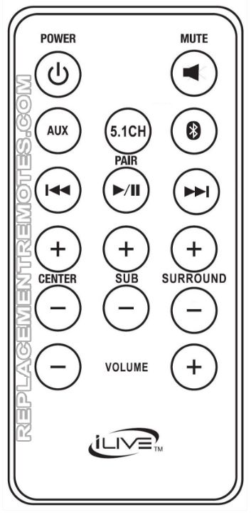 Buy iLive REM-IHTB158 REMIHTB158 Sound Bar System Remote Control