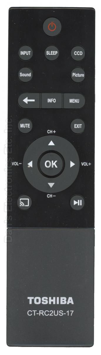 TOSHIBA CTRC2US17 TV Remote Control
