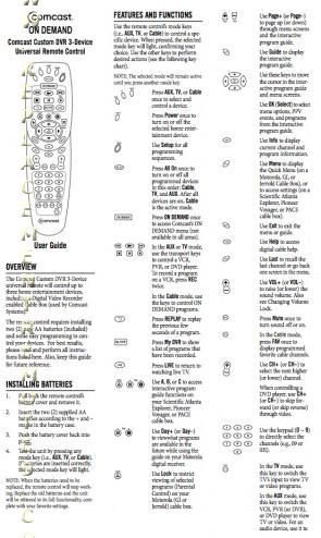 COMCAST URC1068OM Operating Manual