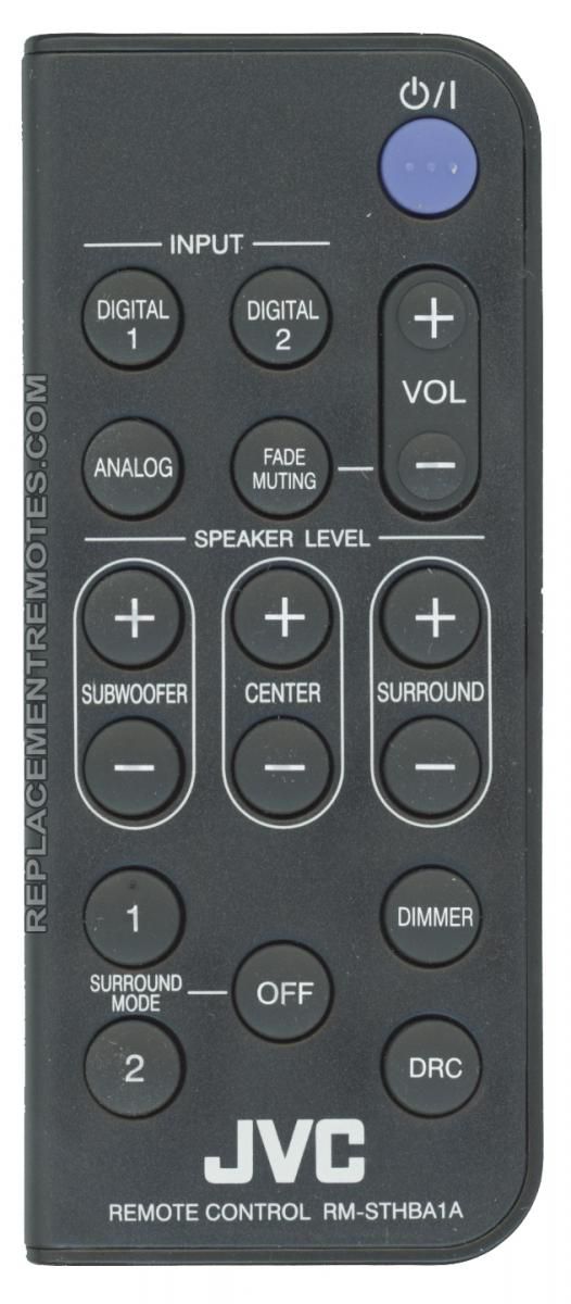 JVC RMSTHBA1A Sound Bar Remote Control