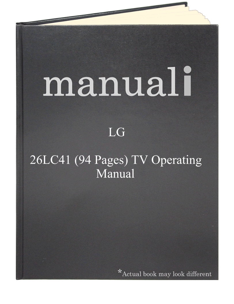 LG 26LC41 (94 pages) TV Operating Manual
