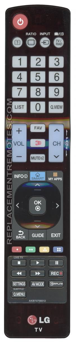 LG AKB73756512 TV Remote Control