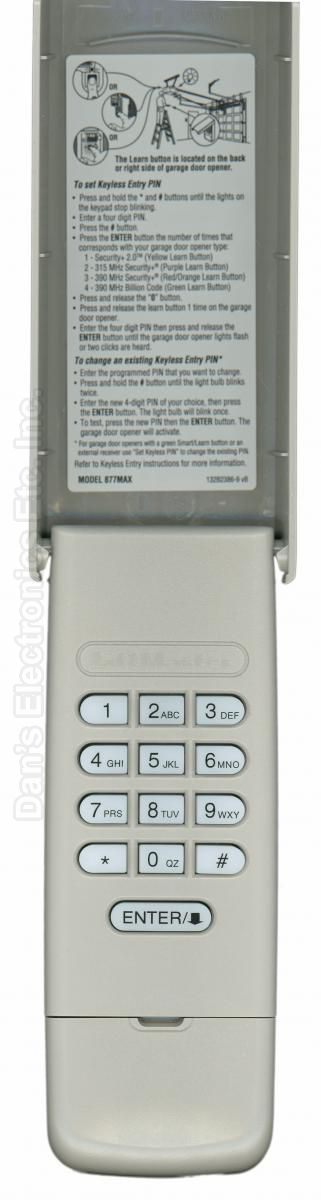 Buy Liftmaster 877MAX wireless keypad -877max Garage Door Opener Garage Door