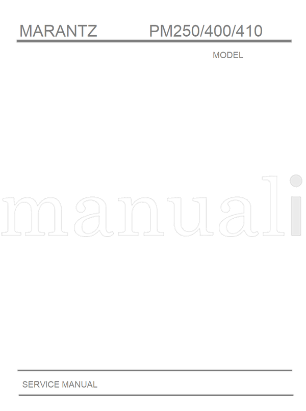 Marantz PM250 (28 pages) Amplifier Service Manual