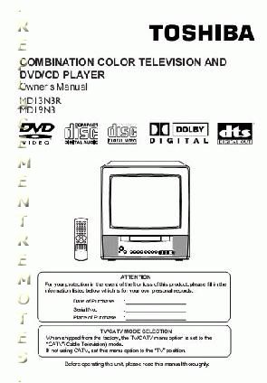 TOSHIBA MD13N3R MD19N3OM TV/DVD Combo Operating Manual