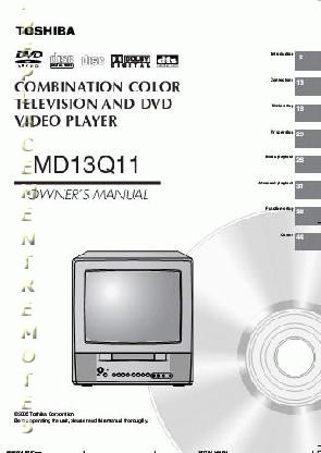 TOSHIBA MD13Q11OM TV/DVD Combo Operating Manual