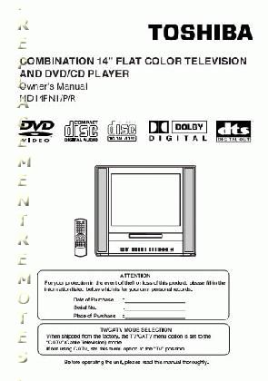 TOSHIBA MD14FN1OM TV/DVD Combo Operating Manual