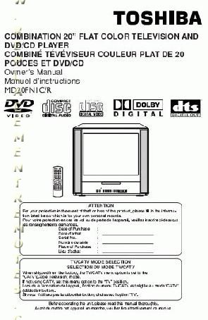 TOSHIBA MD20FN1C MD20FN1CROM TV/DVD Combo Operating Manual