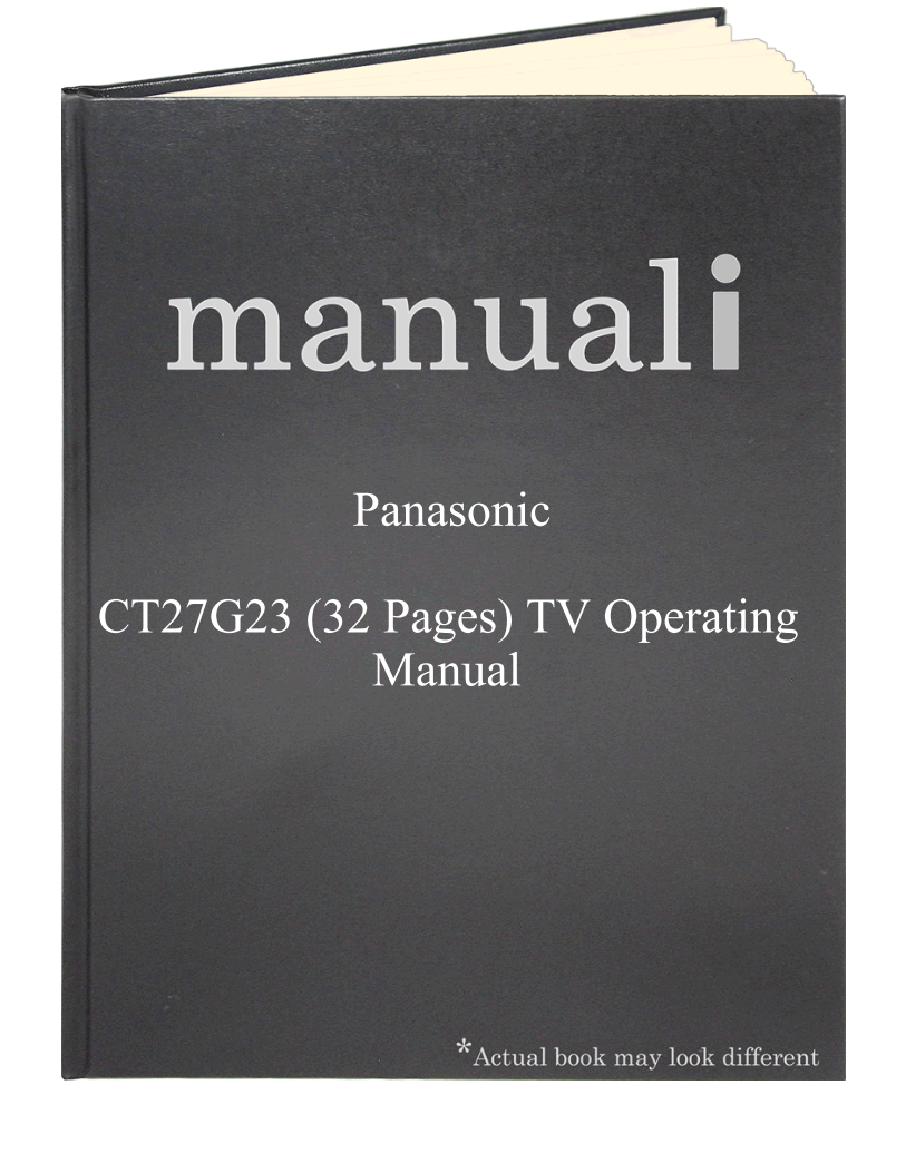 Panasonic CT27G23 (32 pages) TV Operating Manual