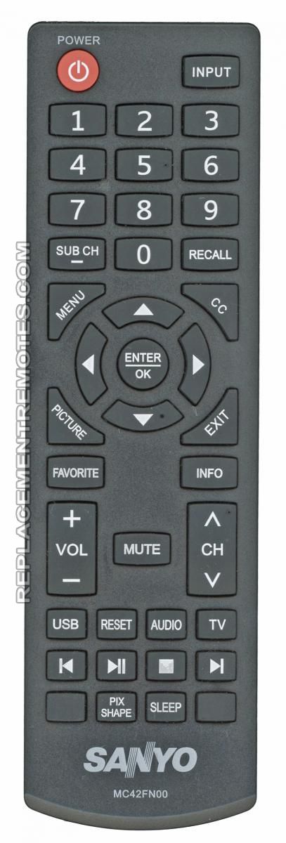 sanyo remote control tv