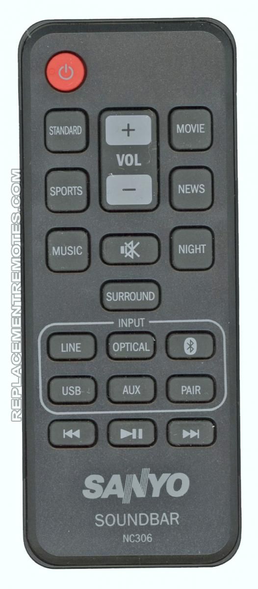 Buy Sanyo NC306 NC306UH Sound Bar System Sound Bar Remote Control