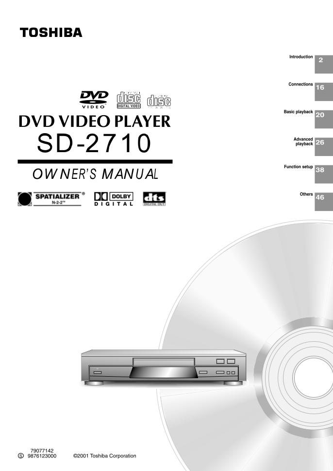 Toshiba SD1700 SD1750 SD1800 DVD Player Operating Manual