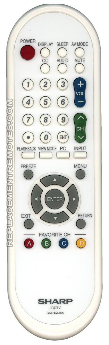 SHARP GA626WJSA TV Remote Control
