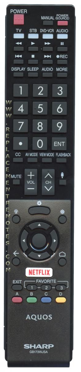 SHARP RRMCGB173WJSA TV Remote Control