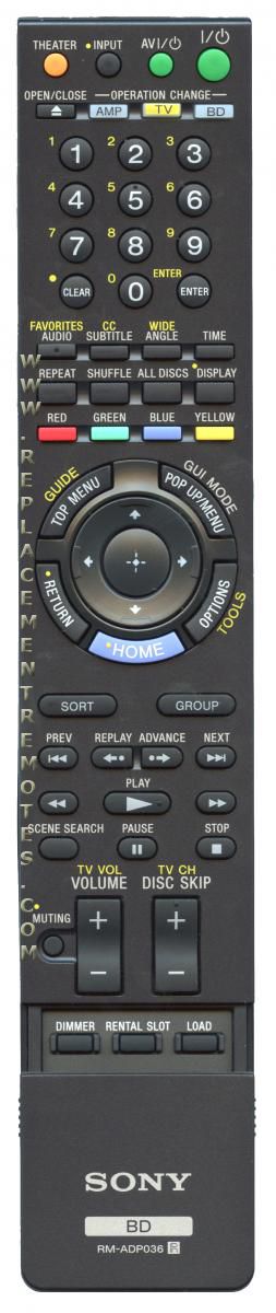 Buy SONY RM-ADP036 RMADP036 -148720311 Blu-Ray DVD Player Remote Control