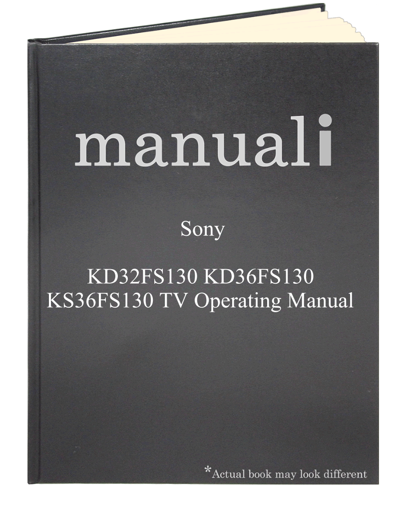 Sony KD32FS130 KD36FS130 KS36FS130 TV Operating Manual