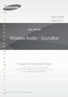 Samsung HWH750 HWH750/ZA HWH751 Sound Bar System Operating Manual