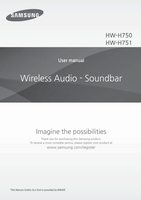 Samsung HWH750 HWH750/ZA HWH751 Sound Bar System Operating Manual