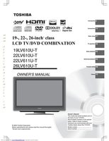 Toshiba 19LV610UT 22LV610UT 22LV611U-T TV/DVD Combo Operating Manual