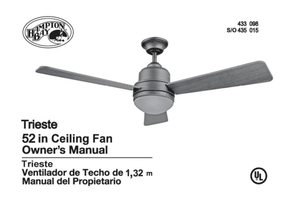 Hampton Bay 26600 Trieste 52 in. Ceiling Fan Ceiling Fan Operating Manual