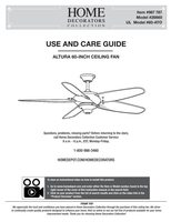 Home Decorators Collection 60ATO ALTURA 60 INCH 987787 ALTURA 60 INCH Ceiling Fan Operating Manual