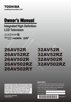 Toshiba 26AV502R 26AV502RY 26AV502RZ TV Operating Manual