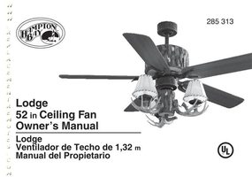 Hampton Bay 285313 Lodge 52in Ceiling Fan Operating Manual