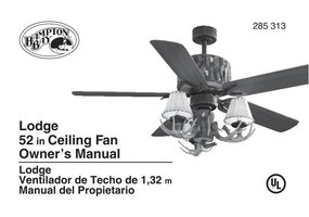 Hampton Bay 285313 Lodge 52in Ceiling Fan Operating Manual