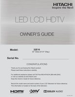 Hitachi 32E10 TV Operating Manual