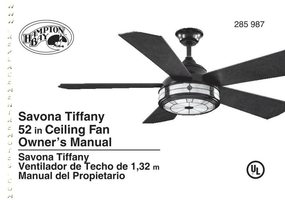 Hampton Bay AC386WBHAMPTONBAYSAVONA52INWEATHEREDBRONZECEILINGFANOM Ceiling Fan Operating Manual
