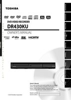 Toshiba DR430 Digital Video Recorder (DVR) Operating Manual
