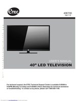 Etec 40E700 TV Operating Manual