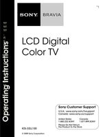 Sony KDL32L5000 KDL32LL150 KDL37L5000 TV Operating Manual