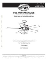 Hampton Bay 993-855 Campbell 52in Brushed Nickel om Ceiling Fan Operating Manual
